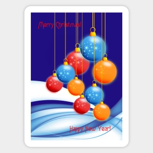 Christmas balls and snow Sticker